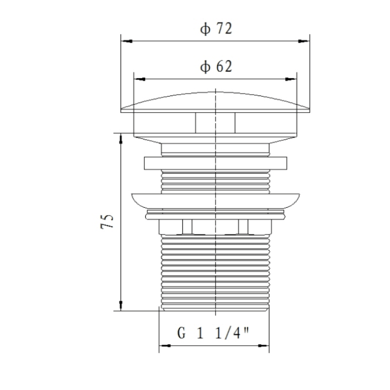 Vanne à tige Sturotec 1 1/4" sans trop-plein, avec couvercle