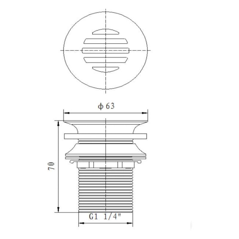 Crépine Sturotec 1 1/4" sans trop-plein, avec joint profilé