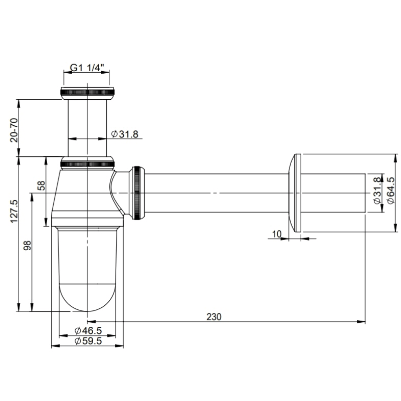 Siphon à coupelle Sturotec 1 1/4"
