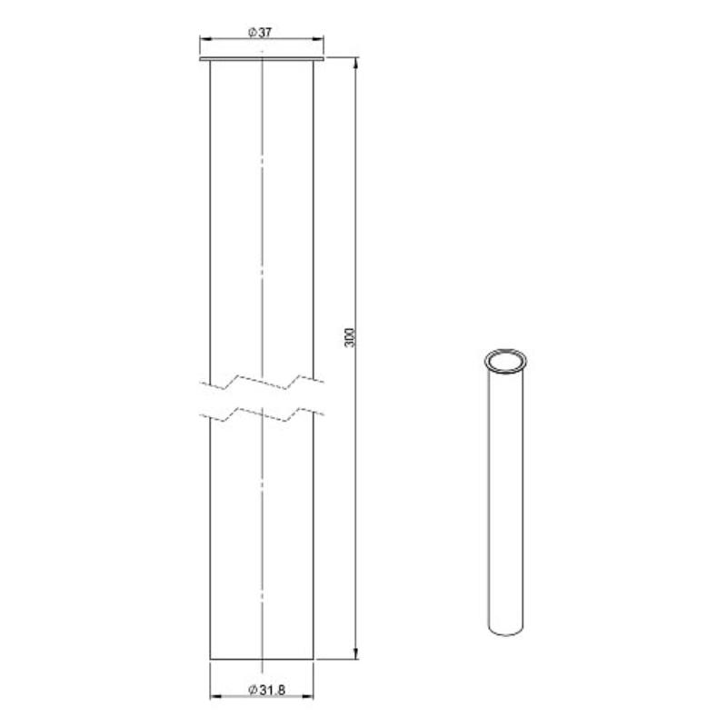 Tube plongeur Sturotec 1 1/4" 30 cm