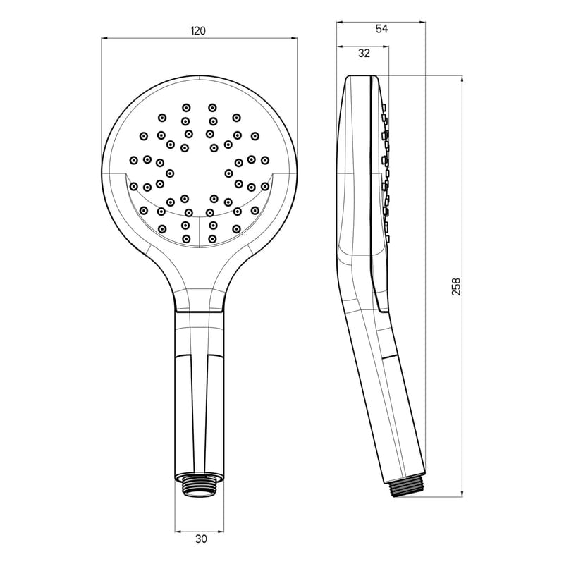 Douchette à main ronde STUROTEC Eco-Line 6 l/min avec 1 type de jet