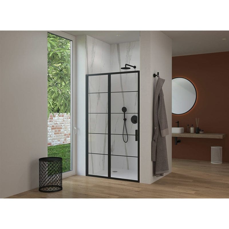 Porte tournante STUROTEC 3060 avec élément fixe 100 x 200 cm pour niche avec nano-revêtement
