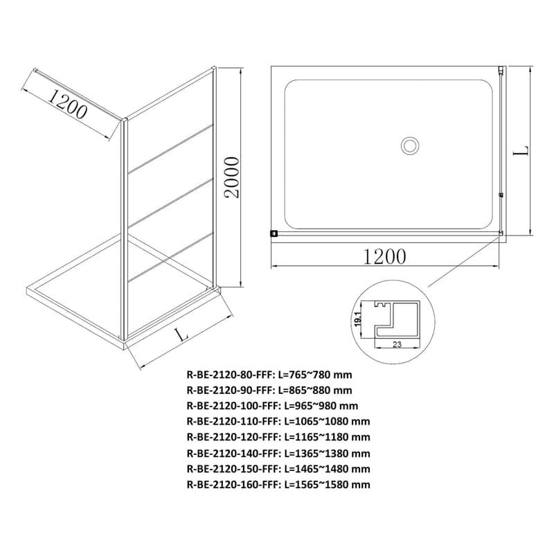 Mur latéral de plain-pied STUROTEC 3060 140 x 200 cm avec revêtement nano