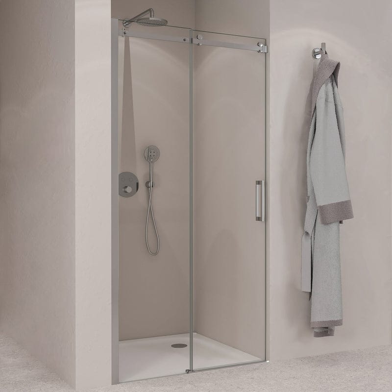 Porte coulissante STUROTEC 3070 avec élément fixe 120 x 200 cm pour niche avec revêtement nano