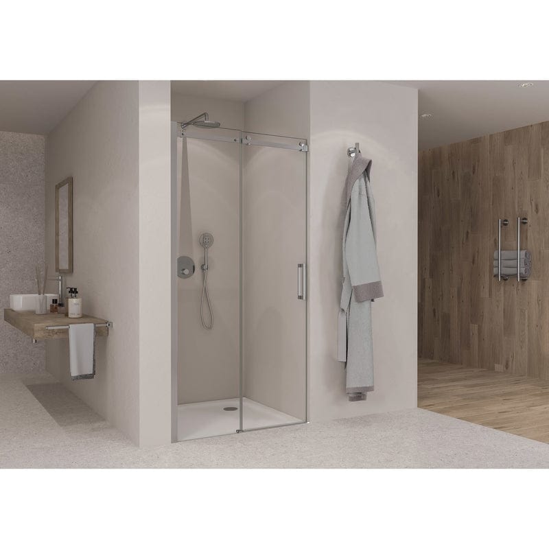 Porte coulissante STUROTEC 3070 avec élément fixe 120 x 200 cm pour niche avec revêtement nano