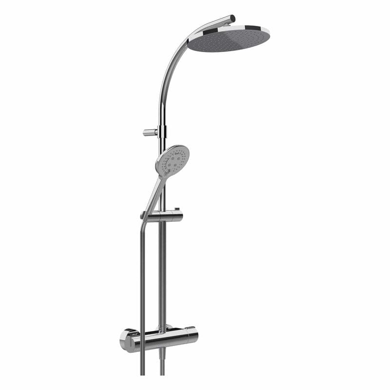 Système de douche STUROTEC Eco-Line 6 l/min rond avec mitigeur thermostatique et douche de tête 25 cm