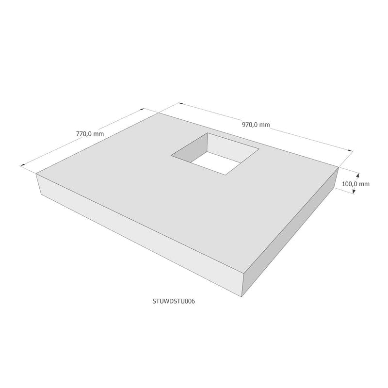 Support de baignoire STUROTEC pour receveur de douche minéral pianura Emilia 100 x 80 x 3 cm