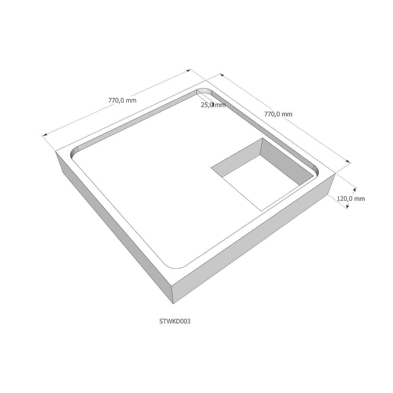 Support de baignoire STUROTEC pour receveur de douche STUROTEC Sturo-Superplan 80 x 80 x 2,5 cm