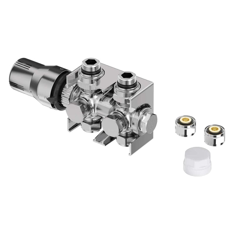 Kit de raccordement STUROTEC Multiblock pour raccordement central 5 cm avec tête thermostatique