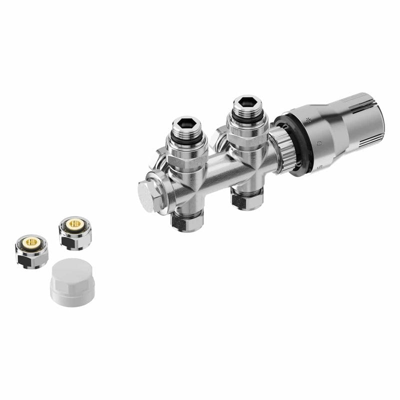 Kit de raccordement STUROTEC Multiblock pour raccordement central 5 cm avec tête thermostatique