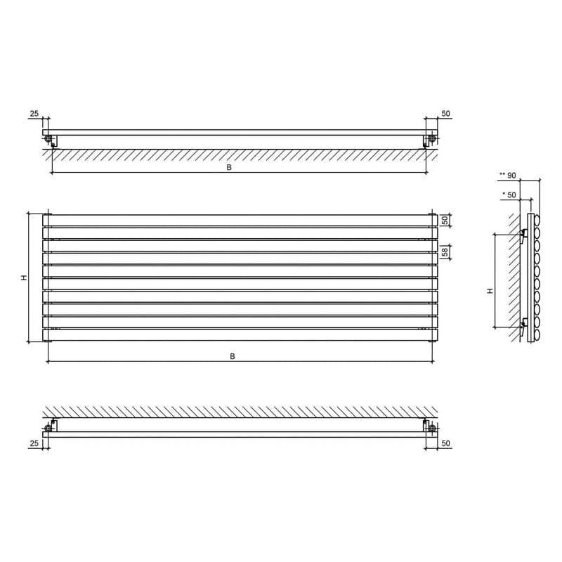 Radiateur STUROTEC Room 2 120 x 58,4 cm