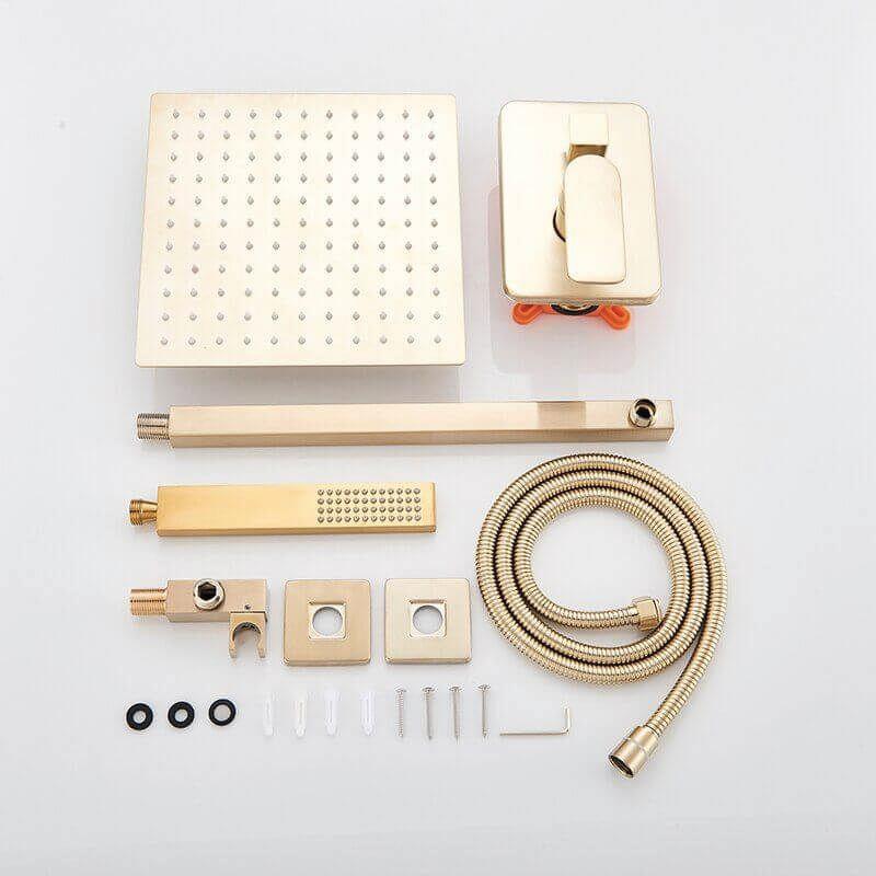 Ducha termostática empotrada a pared TILSO dorado - Entorno baño