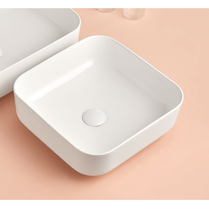 Vasque à poser en céramique CATANIA blanc mat ou brillant- Le Monde du Bain