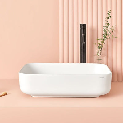 Vasque à poser en céramique CATANIA blanc mat ou brillant- Le Monde du Bain