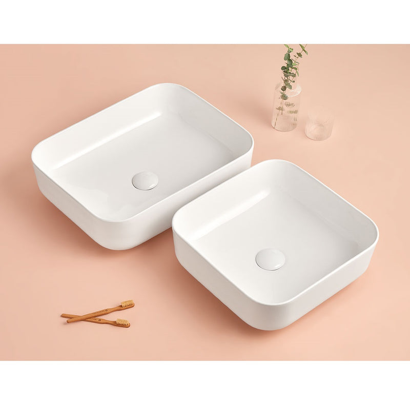 Vasque à poser en céramique CATANIA blanc mat ou brillant- Le Monde du Bain