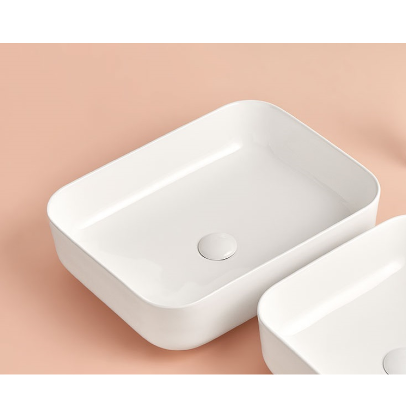 Vasque à poser en céramique CATANIA blanc mat ou brillant- Le Monde du Bain