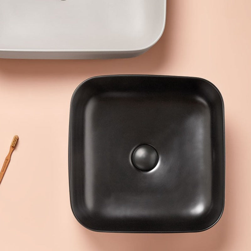 Vasque à poser en céramique CATANIA noir mat - Le Monde du Bain