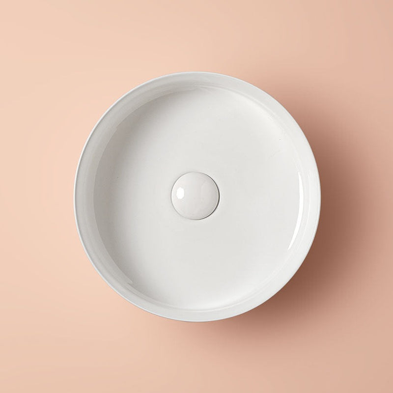 Vasque à poser ronde en céramique MARSALA blanc brillant - Le Monde du Bain