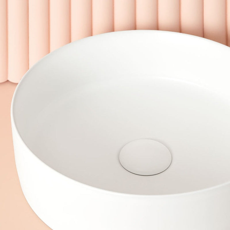 Vasque à poser ronde en céramique MARSALA blanc mat ou brillant - Le Monde du Bain