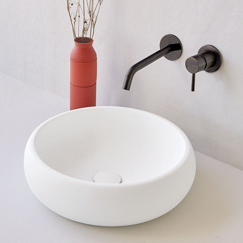 Vasque à poser ronde en pierre de synthèse RONDO - Le Monde du Bain