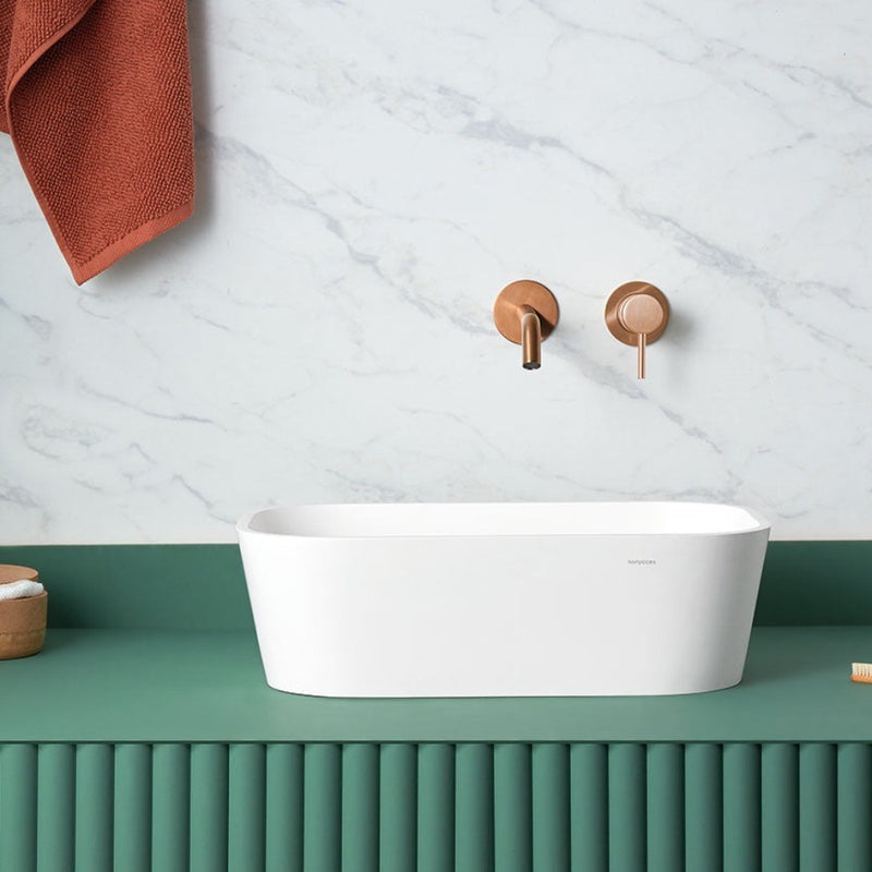 Vasque à poser rectangulaire en solid surface RUST - Le Monde du Bain