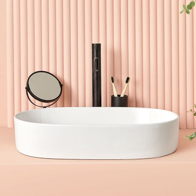 Vasque à poser en céramique TRAPANI blanc mat ou brillant - Le Monde du Bain