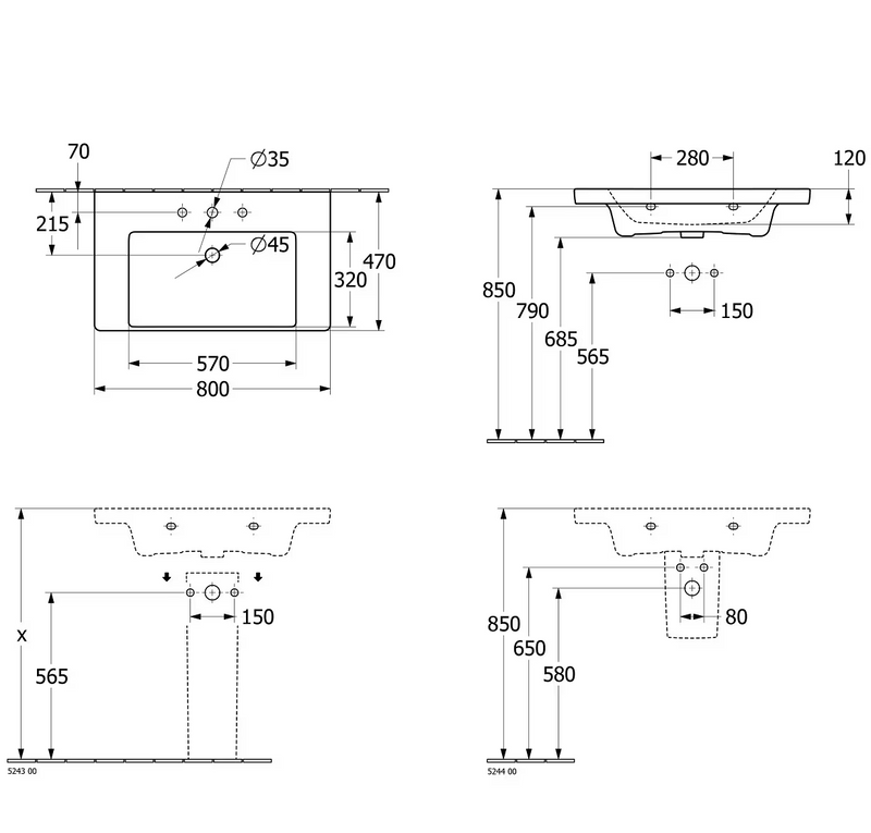 Meuble sous-vasque Living 2.0 75 cm pour Subway 3.0 80 cm, blanc
