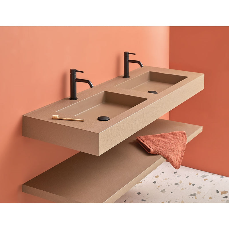 Vasque double suspendue surface ardoisée CLEVER DUO - Le Monde du Bain