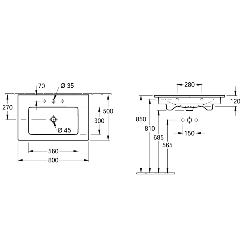 Ensemble meuble Living 2.0 avec vasque Venticello 80 cm, chêne d&