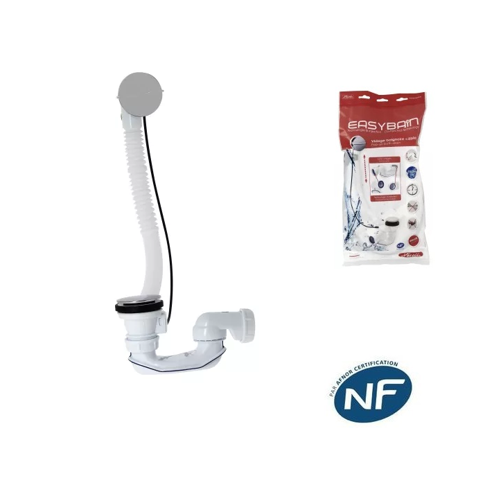 Vidage baignoire NICOLL avec siphon extra-plat inclus