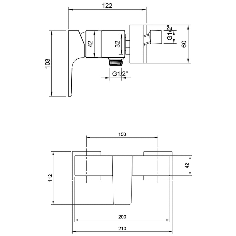 Villeroy & Boch Architectura Mitigeur de douche carré