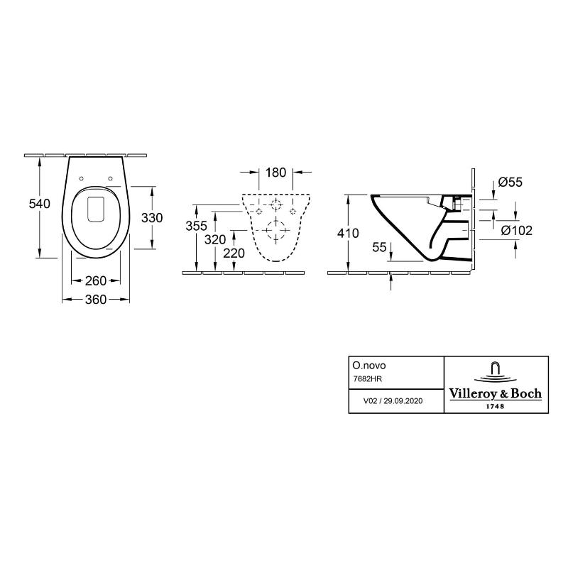 WC suspendu Villeroy & Boch O.novo avec abattant en pack combiné