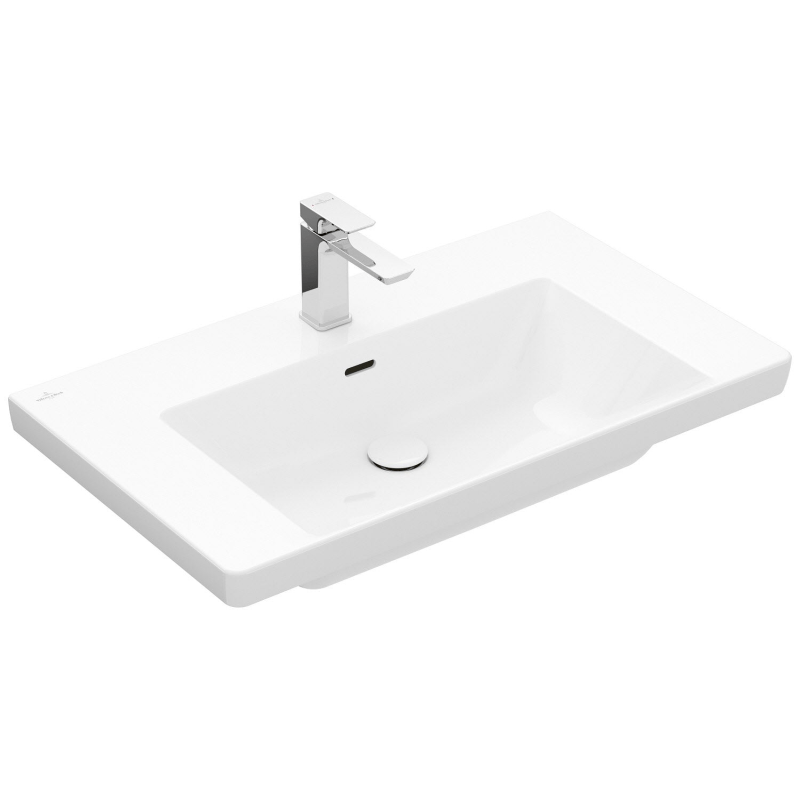 Villeroy & Boch Subway 3.0 lavabo 80 cm, avec 1 trou pour robinetterie, avec trop-plein