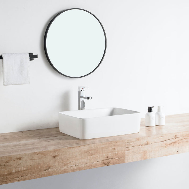 Vue de côté vasque à poser en céramique CORDOBA 48 x 37 cm