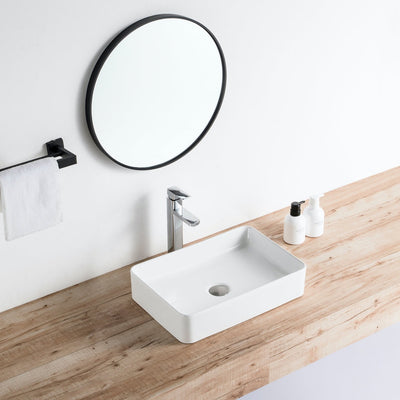 Vue de profil vasque à poser en céramique RISTA 50 x 34 cm