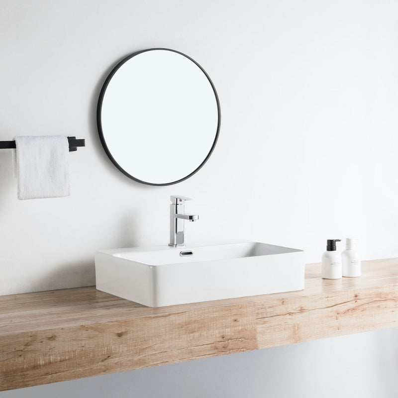 Vue de côté vasque à poser en céramique ESTERO 60 x 42,5 cm