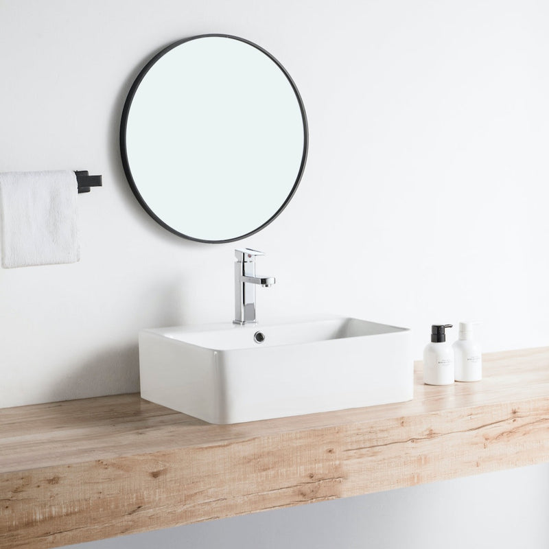 Vue de côté vasque à poser en céramique VENADO 52 x 42 cm