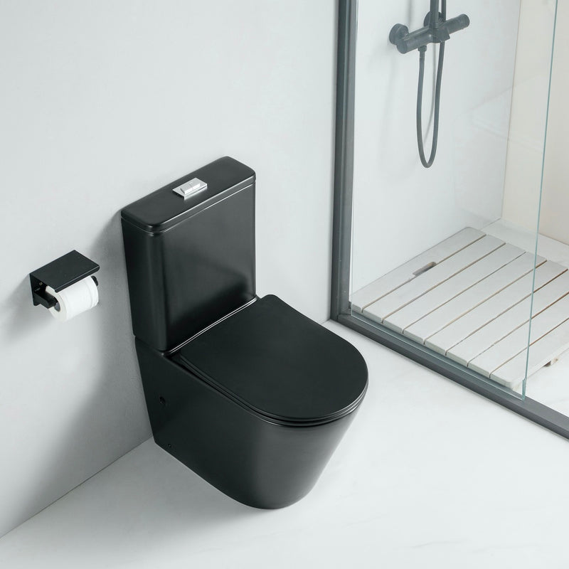 Vue de dessus Toilette WC posé CIPOLI en céramique noir mat