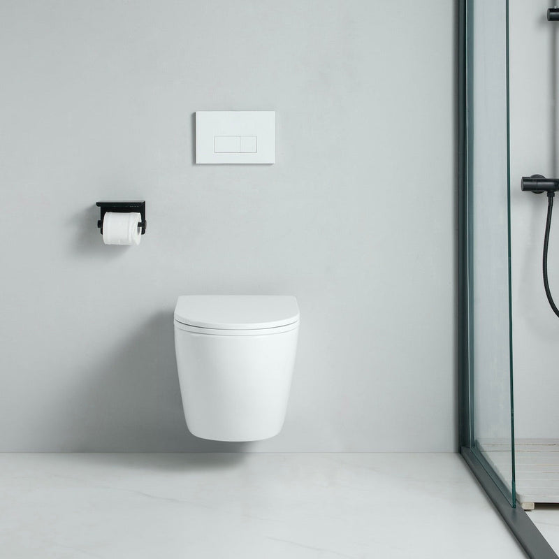 Vue de devant Cuvette WC suspendu CARCEO - sans bride et avec frein de chute