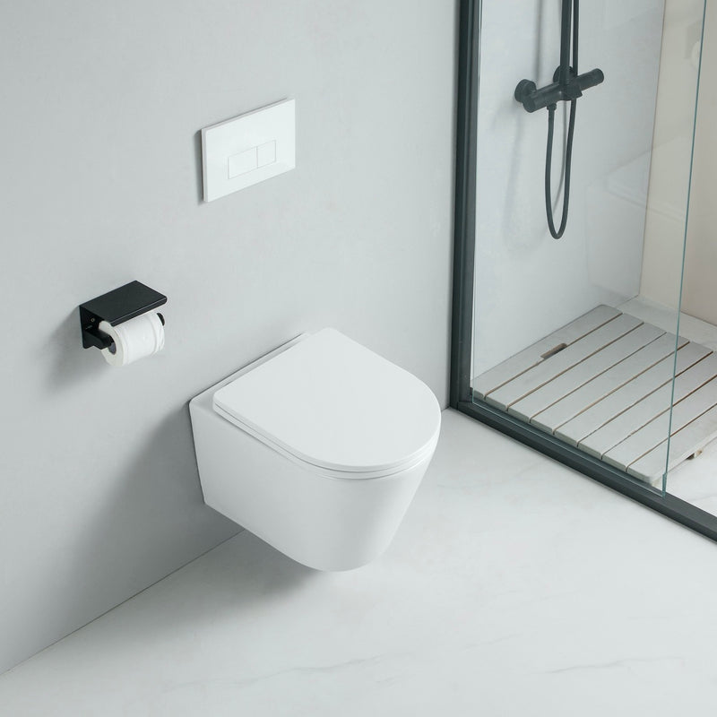 Vue de dessus Cuvette WC suspendu TERCERO - sans bride et avec frein de chute