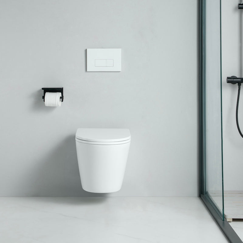 Vue de devant Cuvette WC suspendu TERCERO - sans bride et avec frein de chute