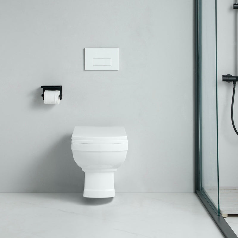 Vue de devant Cuvette WC rétro suspendu MECHELL en céramique