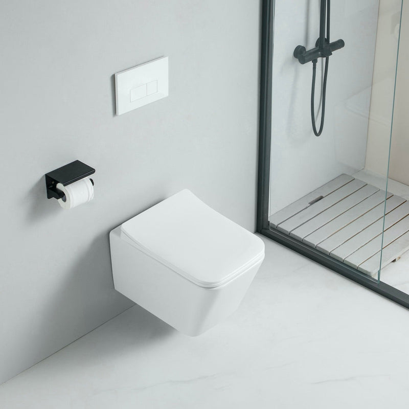 Vue de dessus Cuvette WC suspendu CALETO - sans bride et avec frein de chute