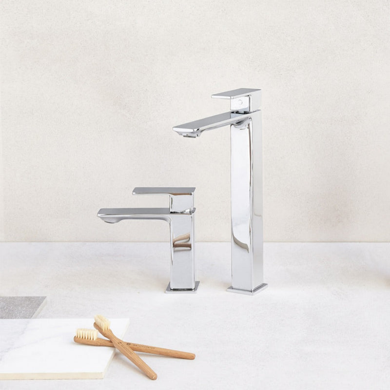 Robinet mitigeur lavabo réhaussé CUBO chromé brillant