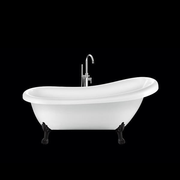 Baignoire ancienne RICHMOND Blanche - Le Monde du Bain | Pieds de Lion Noirs