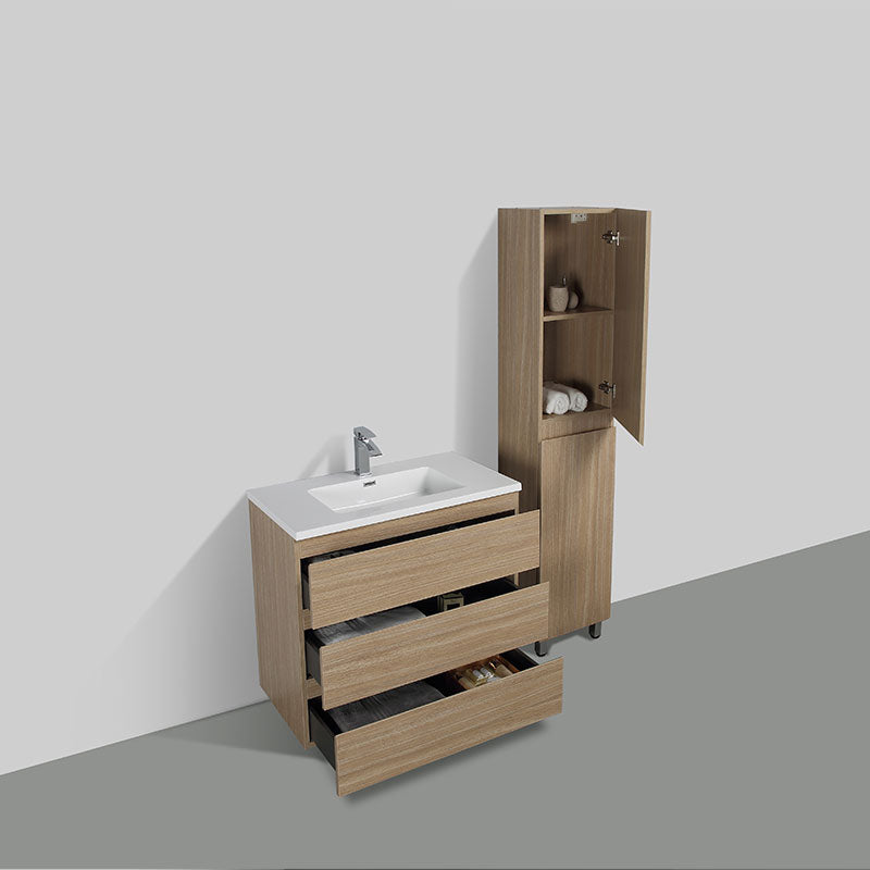 Grande armoire de rangement VERONA hauteur 176 cm, chêne clair texturé