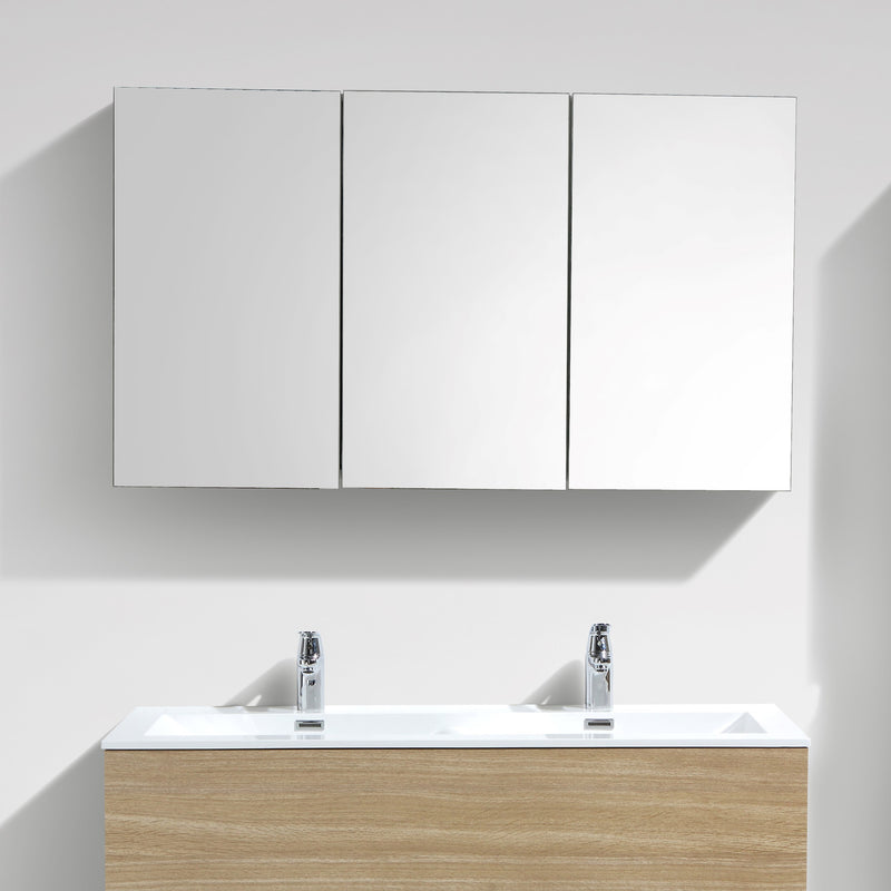 Armoire de toilette bloc-miroir SIENA largeur 120 cm, chêne clair - Le Monde du Bain