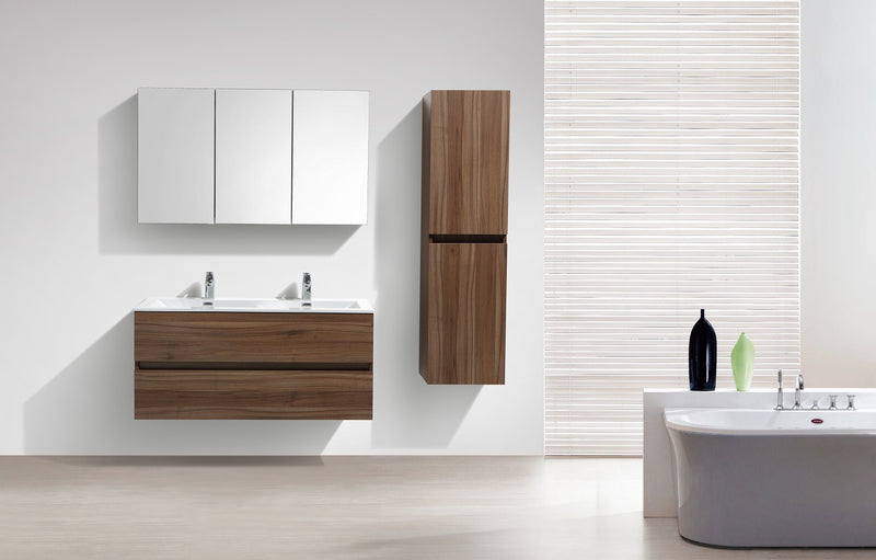 Grande armoire de rangement SIENA hauteur 150 cm, noyer - Le Monde du Bain