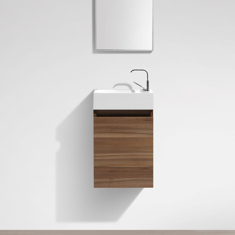 Meuble lave-main salle de bain design SIENA largeur 40 cm, noyer - Le Monde du Bain