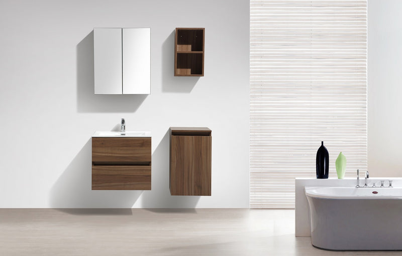 Armoire de toilette bloc-miroir SIENA largeur 60 cm, noyer - Le Monde du Bain